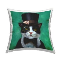 Stuple industries добар господине врвен капа мачка зелена позадина дизајн од Лусија Хефернан фрли перница