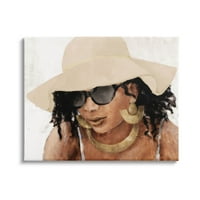 Индустриски „Ступел“ украсена жена со галерија за сликање на капа, завиткана од платно, печатена wallидна уметност, дизајн од