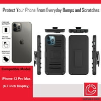 Капсула Случај Компатибилен со iPhone Pro Ma [Заштита Од Воено Одделение Отпорна На Удари Тешка Футрола За Футрола За Заштита