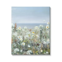 Stuple industries пријатно летно цвеќе поле за далечно плажа на брегот на брегот, завиткано платно печатење wallидна уметност,