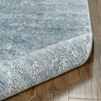 Луксузен луксузен потресен украсен килим, сина сива магла, килим од 5 метри 8 метри