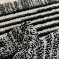 Добро ткаена мистична Атена модерна мароканска црна темна сива боја 5'3 7'3 Област килим