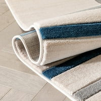 Добро ткаени добри вибрации Фиона модерно геометриско сино 5'3 7'3 Област килим