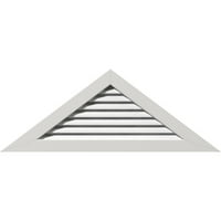 Ekena Millwork 72 W 36 H Триаголник Гејбл Вентилак Функционален, PVC Gable Vent со 1 4 рамка за рамна трим