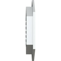 Ekena Millwork 18 W 32 H вертикално врв на вложување на венчавки: Функционален, PVC Gable Vent W 1 4 рамка за рамна трим
