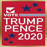 Трендови Меѓународно Гласање-Трамп Пенс Ѕид Постер 24.25 35.75.75 Златна Врамена Верзија