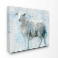 Tuplepe Home Décor Овци прошетка сино розова текстурална слика за животни платно wallидна уметност од главна линија студио