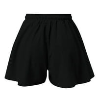 псиакги шорцеви за жени тенки спортски секојдневни шорцеви панталони шорцеви висока женска цврста летна боја половината панталони црна + л