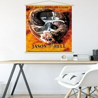Петок 13-ти: Џејсон Оди Во Пеколот - Еден Лист Ѕид Постер Со Дрвена Магнетна Рамка, 22.375 34