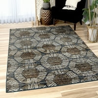 Оријански килими составени килим со кафеава област, 8'10 13 '