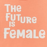Графички маички на женските девојки со кратки ракави, големини 4-18