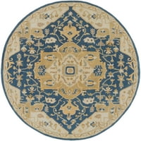 Уметнички ткајачи Демитриос морнарица традиционална килим со тркалезна област