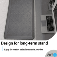 Art3d 39 20 Не-лизгање анти-замор кујна канцеларија стоички килим, удобна мат со дополнителна поддршка и густ во сива боја