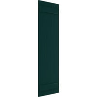 Ekena Millwork 1 8 W 74 H TRUE FIT PVC Три табли се приклучија на одборот-n-batten ролетни, термичка зелена боја