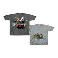 Boysвездени војни момчиња Дарт Вајдер и Пријатели Графичка маица, 2-пакет, големини 4-16