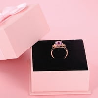 Peermont 18k розово злато позлатен розов аметист прстен со акценти на CZ