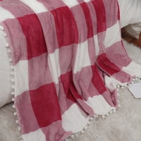 Единствени поволни цени меко каризирано карирано руно ќебе за кревет со кауч, 50 60