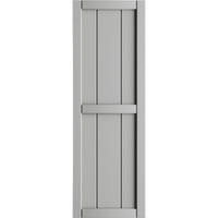 Ekena Millwork 1 8 W 67 H TRUE FIT PVC, три ролетни за табли со табла-n-batten, градско сиво