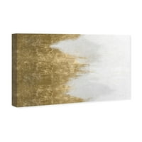 Wynwood Studio Апстрактна wallидна уметност платно ги отпечати „Белите бранови на злато“ боја - бела, злато