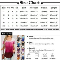 Женски Врвови Обична Блуза Со Кратки Ракави Цветни Жени Летни Кошули За Вратот Темно Виолетова XL