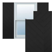 Ekena Millwork 15 W 54 H TRUE FIT PVC Diagonal Slat модерен стил фиксирани ролетни за монтирање, црна